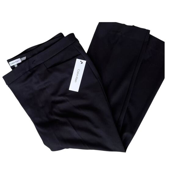 Calvin Klein Flat Front Ponte Ankle Dress Pants | Plus 24W, Black NEW! - Picture 15 of 16